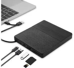 External CD DVD Drive, USB 3.0 & Type-C CD-RW DVD-R Combo DVD Burner with SD/TF Slot, 2x USB 2.0 Port CD/DVD Drive for PC Laptop Computer Mac Windows 10/8/7 External CD DVD Drive, USB 3.0 & Type-C CD-RW DVD-R Combo DVD Burner with SD/TF Slot, 2x USB 2.0 Port CD/DVD Drive for PC Laptop Computer Mac Windows 10/8/7