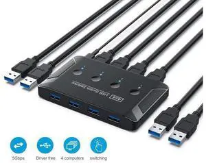 4 Ports USB 3.0 Switch 4 in 4 Out, Premium USB Switcher Computers Sharing 4 USB Devices for Keyboard Mouse Printer Scanner, Peripheral Switcher Box Compatible with Mac/Windows/Linux giyqxHw 4 Ports USB 3.0 Switch 4 in 4 Out, Premium USB Switcher Computers Sharing 4 USB Devices for Keyboard Mouse Printer Scanner, Peripheral Switcher Box Compatible with Mac/Windows/Linux giyqxHw
