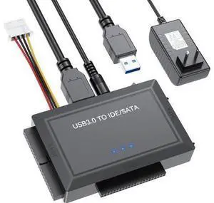Hard Drive Reader SATA IDE to USB 3.0 Adapter, USB 3.0 to SATA/IDE Hard Drive Ultra Recovery Converter Kit Data Retrieval Device for 2.5" 3.5" HDD SSD Hard Drive Disk 5.25" DVD/CD-ROM Optical Drive Hard Drive Reader SATA IDE to USB 3.0 Adapter, USB 3.0 to SATA/IDE Hard Drive Ultra Recovery Converter Kit Data Retrieval Device for 2.5" 3.5" HDD SSD Hard Drive Disk 5.25" DVD/CD-ROM Optical Drive