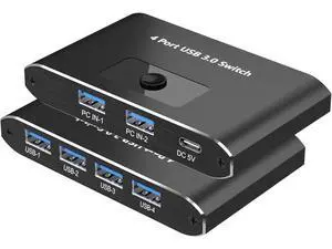 DIXSG USB Switch, USB 3.0 Switch Selector, 2 Computers Sharing 4 Devices, Aluminum Switcher for Mouse, Keyboard, Printer, Scanner, Flash Drive, Compatible with Windows, Mac, Linux, Chrome OS giyqxHw DIXSG USB Switch, USB 3.0 Switch Selector, 2 Computers Sharing 4 Devices, Aluminum Switcher for Mouse, Keyboard, Printer, Scanner, Flash Drive, Compatible with Windows, Mac, Linux, Chrome OS giyqxHw