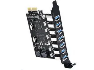WISDUM PCIE USB 3.0 Card 7 Ports PCI Expree to USB Expansion Card Super Speed 5Gbps PCI-e USB3 Hub Controller Adapter for Windows 11/10/8/7/XP/Vista WISDUM PCIE USB 3.0 Card 7 Ports PCI Expree to USB Expansion Card Super Speed 5Gbps PCI-e USB3 Hub Controller Adapter for Windows 11/10/8/7/XP/Vista
