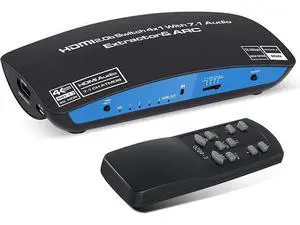 4K@60Hz HDMI Switch 4x1 with 7.1 Audio Extractor, WISDUM 4 Port HDMI2.0b Switch Box with HDMI Atmos 7.1CH/ Optical 5.1CH/3.5mm Audio Out, HDMI Selector Switch with Remote 4K@60Hz HDMI Switch 4x1 with 7.1 Audio Extractor, WISDUM 4 Port HDMI2.0b Switch Box with HDMI Atmos 7.1CH/ Optical 5.1CH/3.5mm Audio Out, HDMI Selector Switch with Remote