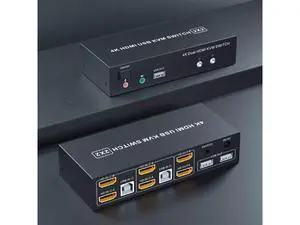 Dual Monitor KVM Switch HDMI 2 Port, 4K@60Hz KVM Switch 2 Monitors 2 Computers with Audio Microphone Output and 3 USB Ports, PC Dual Monitor Keyboard Mouse Switcher Dual Monitor KVM Switch HDMI 2 Port, 4K@60Hz KVM Switch 2 Monitors 2 Computers with Audio Microphone Output and 3 USB Ports, PC Dual Monitor Keyboard Mouse Switcher