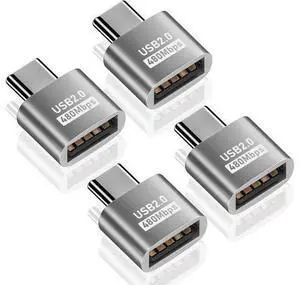 USB C to USB Adapter 10Gbps, Type C Male to A Female Extension Adapater Support Data Transfer and Charging for Phone, Laptop, USB Keyboard 4 Pack (Silver) USB C to USB Adapter 10Gbps, Type C Male to A Female Extension Adapater Support Data Transfer and Charging for Phone, Laptop, USB Keyboard 4 Pack (Silver)