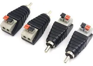 Speaker Wire to RCA Adapter Converter, RCA to Speaker Wire Adapter Subwoofer Phono Male to AV 2 Screw Terminal Video Audio Spring Press Type Balun for CCTV, 4 Pack Speaker Wire to RCA Adapter Converter, RCA to Speaker Wire Adapter Subwoofer Phono Male to AV 2 Screw Terminal Video Audio Spring Press Type Balun for CCTV, 4 Pack