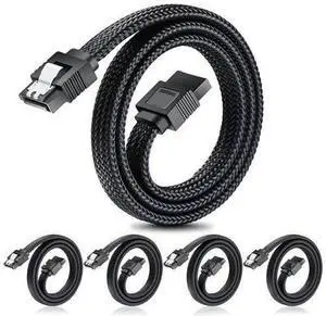 SATA III Cable Electop 6Gbps Straight HDD SDD Data Cable SATA 3.0 Nylon Braided Cable with Locking Latch for SATA HDD SSD CD Driver CD Writer(20 Inch Black 5 Pack) SATA III Cable Electop 6Gbps Straight HDD SDD Data Cable SATA 3.0 Nylon Braided Cable with Locking Latch for SATA HDD SSD CD Driver CD Writer(20 Inch Black 5 Pack)