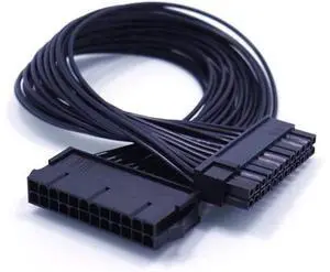 ATX 24 Pin Motherboard Power Extension Cable 12.6 Inches / 32cm Internal PC PSU ATX 24 Pin Male to 24 Pin Female Extension Power Cable ATX 24 Pin Motherboard Power Extension Cable 12.6 Inches / 32cm Internal PC PSU ATX 24 Pin Male to 24 Pin Female Extension Power Cable