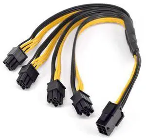PCI express GPU 6pin Port Multiplier PCIe Graphics card 6 Pin 1 to 4 ways Power supply Extension Cable Female to Male Y splitter PCI express GPU 6pin Port Multiplier PCIe Graphics card 6 Pin 1 to 4 ways Power supply Extension Cable Female to Male Y splitter