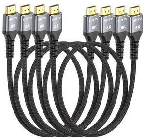 BUCIER 8K HDMI Cable 3FT 4-Pack, High Speed 48Gbps HDMI 2.1 Cord for Neat, Support HDR10+, SBTM, QMS, CEC, HDCP 2.3 for TV, Monitor, Computer, Laptop, HDMI Switch, HDMI Splitter, HUB, KVM, Projector BUCIER 8K HDMI Cable 3FT 4-Pack, High Speed 48Gbps HDMI 2.1 Cord for Neat, Support HDR10+, SBTM, QMS, CEC, HDCP 2.3 for TV, Monitor, Computer, Laptop, HDMI Switch, HDMI Splitter, HUB, KVM, Projector