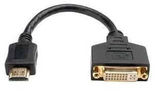 8in HDMI to DVI Cable Adapter Converter HDMI Male to DVI-I Female 8" 8in HDMI to DVI Cable Adapter Converter HDMI Male to DVI-I Female 8"