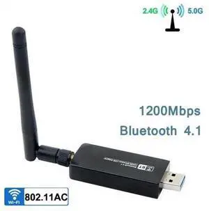 2IN1 Dual Band 1200Mbps Bluetooth 4.1 Wireless USB 3.0 Wifi Adapter 2.4G/5Ghz Realtek RTL8822BU Network Card Dongle w/Antenna 2IN1 Dual Band 1200Mbps Bluetooth 4.1 Wireless USB 3.0 Wifi Adapter 2.4G/5Ghz Realtek RTL8822BU Network Card Dongle w/Antenna