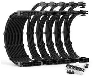 PSU Cable Extension Kit 30CM Length with Two Sets of Cable Combs,1x24Pin/2x8Pin(4+4)/3x8Pin(6P+2P) PC Sleeved Cable for ATX Power Supply (Black) PSU Cable Extension Kit 30CM Length with Two Sets of Cable Combs,1x24Pin/2x8Pin(4+4)/3x8Pin(6P+2P) PC Sleeved Cable for ATX Power Supply (Black)