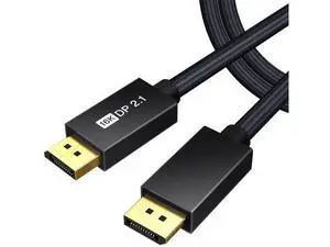 DisplayPort 2.1 Cable, 15ft, 16K@60Hz, 8K@120Hz, 4K@240Hz, HDR, HDCP 2.2, 3D, ARC, Compatible with Gaming Monitor, TV and More DisplayPort 2.1 Cable, 15ft, 16K@60Hz, 8K@120Hz, 4K@240Hz, HDR, HDCP 2.2, 3D, ARC, Compatible with Gaming Monitor, TV and More