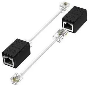 RJ45 Female to RJ11 Male Adapter (2 Pack) Ethernet to Phone Line RJ45 8P8C Female to RJ11 6P4C Male Converter Adapter Cable RJ45 Female to RJ11 Male Adapter (2 Pack) Ethernet to Phone Line RJ45 8P8C Female to RJ11 6P4C Male Converter Adapter Cable