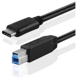 USB Type C (USB-C) to Type B (USB-B) Cable (3FT) Black - SuperSpeed Standard USB 3.0 Male Port with Reversible Type C Connector Design for Printer Scanner USB Type C (USB-C) to Type B (USB-B) Cable (3FT) Black - SuperSpeed Standard USB 3.0 Male Port with Reversible Type C Connector Design for Printer Scanner