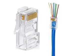 Cat6 Connector Cat6 RJ45 Ends 50-Pack Cat6 / Cat5e / Cat5 RJ45 Connector Ethernet Cable Crimp Connectors UTP Network Plug for Solid Wire and Standard Cable (Transparent) Cat6 Connector Cat6 RJ45 Ends 50-Pack Cat6 / Cat5e / Cat5 RJ45 Connector Ethernet Cable Crimp Connectors UTP Network Plug for Solid Wire and Standard Cable (Transparent)