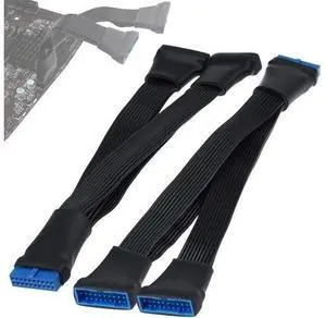 2Pcs USB 3.0 Header Splitter Extension Cable, 19/20 Pin 1 to 2 Y Internal Hub Splitter, Internal Adapter DIY-Cable for Motherboard (5.9 inch) 2Pcs USB 3.0 Header Splitter Extension Cable, 19/20 Pin 1 to 2 Y Internal Hub Splitter, Internal Adapter DIY-Cable for Motherboard (5.9 inch)