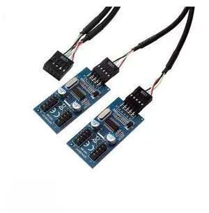 Motherboard USB 2.0 9pin Header 1 to 4 Extension Hub Splitter Adapter - Converter MB USB 2.0 Male to 2 Male - 30CM USB 9-pin Internal Cable Motherboard USB 2.0 9pin Header 1 to 4 Extension Hub Splitter Adapter - Converter MB USB 2.0 Male to 2 Male - 30CM USB 9-pin Internal Cable