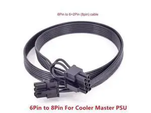 6Pin to 8Pin(6+2Pin)Power Supply Cable for Cooler Master MWE Gold 550 650 750 V550 V650 V700 V850 V1000 Platinum Silent Pro Gold 1200W M1000 M850 M700850W Hybrid 1300W 1050W 850W M520 PSU Modular 6Pin to 8Pin(6+2Pin)Power Supply Cable for Cooler Master MWE Gold 550 650 750 V550 V650 V700 V850 V1000 Platinum Silent Pro Gold 1200W M1000 M850 M700850W Hybrid 1300W 1050W 850W M520 PSU Modular