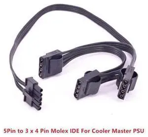 5Pin to 3 IDE 4Pin Molex Power Supply Cable for Cooler Master MWE Gold 550 650 750 V550 V650 Platinum Silent Pro Gold 1200W M1000 M850 1500W 1000W 850W Hybrid 1300W 1050W 850W M520 PSU Modular 5Pin to 3 IDE 4Pin Molex Power Supply Cable for Cooler Master MWE Gold 550 650 750 V550 V650 Platinum Silent Pro Gold 1200W M1000 M850 1500W 1000W 850W Hybrid 1300W 1050W 850W M520 PSU Modular