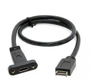 USB 3.1 Front Panel Header to USB-C Type-C Female Extension Cable 40cm with Panel Mount Screw USB 3.1 Front Panel Header to USB-C Type-C Female Extension Cable 40cm with Panel Mount Screw