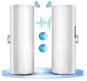 5.8G Long-Range Outdoor CPE Wireless Bridge 300Mbps Point to Point Transmission Distance WiFi Transmitter 14DBi High Gain 2*2 Mimo Antenna with PoE Adapter 2 RJ45 Port 2-Pack 5.8G Long-Range Outdoor CPE Wireless Bridge 300Mbps Point to Point Transmission Distance WiFi Transmitter 14DBi High Gain 2*2 Mimo Antenna with PoE Adapter 2 RJ45 Port 2-Pack