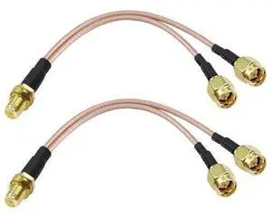 SMA Y Splitter Cable SMA Female to Dual Male Coaxial RG316 Extension Lead Cable Adapter for GSM/GPRS/WiFi Network Card Module -15cm/5.9inch2pcs SMA Y Splitter Cable SMA Female to Dual Male Coaxial RG316 Extension Lead Cable Adapter for GSM/GPRS/WiFi Network Card Module -15cm/5.9inch2pcs