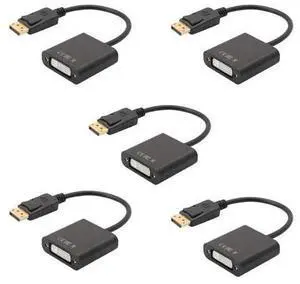 BUCIER DisplayPort to DVI DVI-D Single Link Adapter, Display Port to DVI Converter Male to Female Black Compatible for HP and Other Brand 5-Pack BUCIER DisplayPort to DVI DVI-D Single Link Adapter, Display Port to DVI Converter Male to Female Black Compatible for HP and Other Brand 5-Pack