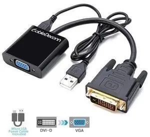 DVI 24+1 DVI-D M to VGA Male With Micro USB Active Adapter Converter Cable for PC DVD Monitor HDTV DVI 24+1 DVI-D M to VGA Male With Micro USB Active Adapter Converter Cable for PC DVD Monitor HDTV