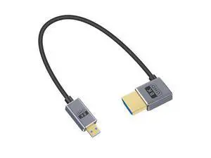 Short Micro HDMI 2.1 Cable, 90 Degree Micro HDMI to HDMI Cable, Left Angle HDMI Male to Micro HDMI Cable 8K@60Hz, 4K@240Hz, 48Gbps High Speed for Camera 1FT/30cm Short Micro HDMI 2.1 Cable, 90 Degree Micro HDMI to HDMI Cable, Left Angle HDMI Male to Micro HDMI Cable 8K@60Hz, 4K@240Hz, 48Gbps High Speed for Camera 1FT/30cm