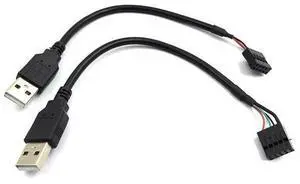 9 pin USB Header to USB Cable, USB 2.0 Type A Male to Dupont 9 Pin Female Header Motherboard Cable Cord (AM to 9Pin 0.2M)(2 Pack) 9 pin USB Header to USB Cable, USB 2.0 Type A Male to Dupont 9 Pin Female Header Motherboard Cable Cord (AM to 9Pin 0.2M)(2 Pack)