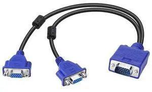 Dual VGA Splitter Monitor Cable 1 Male to 2 Female Adapter Converter VGA Video Y Cable Cord for Screen Duplication Dual VGA Splitter Monitor Cable 1 Male to 2 Female Adapter Converter VGA Video Y Cable Cord for Screen Duplication