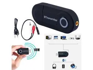 WISDUM Wireless Bluetooth 5.0 Transmitter A2DP Audio RCA to 3.5mm AUX + USB Adapter WISDUM Wireless Bluetooth 5.0 Transmitter A2DP Audio RCA to 3.5mm AUX + USB Adapter