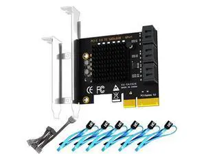 SA3026-C 6-Port PCIe X4 SATA Expansion Card with SATA and Power Cables, Compatible with Windows,Linux,Mac OS,NAS SA3026-C 6-Port PCIe X4 SATA Expansion Card with SATA and Power Cables, Compatible with Windows,Linux,Mac OS,NAS