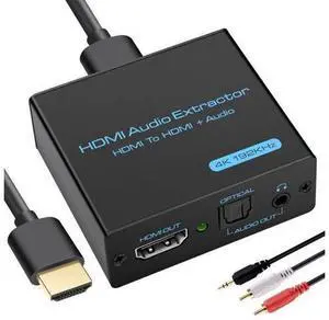 HDMI Audio Extractor 4K HDMI to Optical 3.5mm AUX Audio Adapter Splitter Converter Support HDCP Digital DTS 5.1 PCM HDMI Audio Extractor 4K HDMI to Optical 3.5mm AUX Audio Adapter Splitter Converter Support HDCP Digital DTS 5.1 PCM
