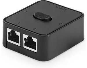 Gigabit Network Switcher, Passive Ethernet Selector, in/Out to A or B Network, Bidirectional Manual Switcher, No Power Required Gigabit Network Switcher, Passive Ethernet Selector, in/Out to A or B Network, Bidirectional Manual Switcher, No Power Required