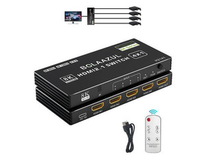 NEWCARE Switch HDMI 2.1 3 In 1 Out Con Telecomando – 8K@60Hz, 4K@120Hz, HDR10+, VRR E ALLM Per PS5 E Xbox X