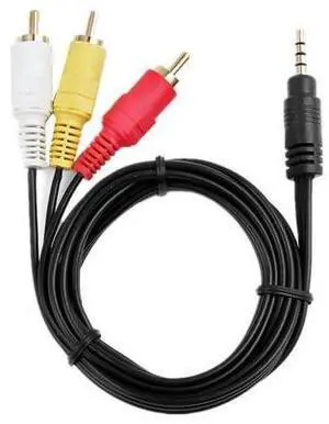 5ft Long Mini 3.5mm 4-din AV Plug Male to 3 RCA AV Male A/V TV Audio Video Cable Cord Lead for Sony Handycam Camcorder DCR-TRV240 DCR-TRV140 DCR-TRV130 DCR-TRV120 e 5ft Long Mini 3.5mm 4-din AV Plug Male to 3 RCA AV Male A/V TV Audio Video Cable Cord Lead for Sony Handycam Camcorder DCR-TRV240 DCR-TRV140 DCR-TRV130 DCR-TRV120 e