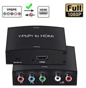 Component to HDMI Converter 5RCA Component RGB YPbPr to HDMI Converter v13 HDCP Video Audio Converter Adapter for DVD PSP Xbox 360 to New HDTV or Monitor1080P Black Component to HDMI Converter 5RCA Component RGB YPbPr to HDMI Converter v13 HDCP Video Audio Converter Adapter for DVD PSP Xbox 360 to New HDTV or Monitor1080P Black