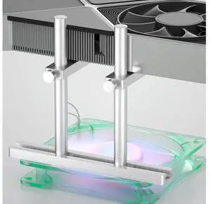 WISDUM Graphics Card GPU Support Bracket: Adjustable Aluminum GPU Sag Bracket Video Card GPU Stand Holder Graphics Card Support with Dual Stand (Silver 128mm) WISDUM Graphics Card GPU Support Bracket: Adjustable Aluminum GPU Sag Bracket Video Card GPU Stand Holder Graphics Card Support with Dual Stand (Silver 128mm)