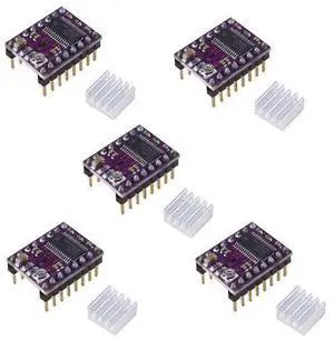 3D Printer Parts DRV8825 Stepper Motor Driver Module with Heat Sink for Ramps 1.4 StepStick A4988 (5pcs) 3D Printer Parts DRV8825 Stepper Motor Driver Module with Heat Sink for Ramps 1.4 StepStick A4988 (5pcs)