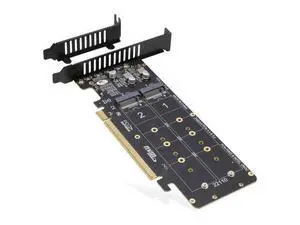 Quad PCIe NVMe Adapter, PCIe 4.0 x16 to 4Ports M.2 NVMe Converter Card for 2U Support NVMe SSD in Size 22110/2280/2260/2242 (PCI-e Bifurcation Required) Quad PCIe NVMe Adapter, PCIe 4.0 x16 to 4Ports M.2 NVMe Converter Card for 2U Support NVMe SSD in Size 22110/2280/2260/2242 (PCI-e Bifurcation Required)