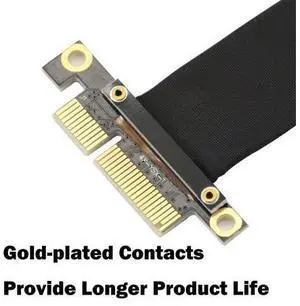 PCIe 4X Extension Cable, PCI-Express 3.0 Male to Female Riser Cable PCI-E Extender Adapter Jumper for Graphics Card, 23cm 180 Degree PCIe 4X Extension Cable, PCI-Express 3.0 Male to Female Riser Cable PCI-E Extender Adapter Jumper for Graphics Card, 23cm 180 Degree