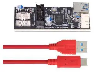 WISDUM 5Gbps Dual Ports Type-C USB-C & 19/20Pin Header to USB 3.0 20Pin & Type-E Female PCBA Type Adapter Splitter HUB WISDUM 5Gbps Dual Ports Type-C USB-C & 19/20Pin Header to USB 3.0 20Pin & Type-E Female PCBA Type Adapter Splitter HUB