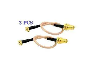 of 2 RF RG316 Pigtail RP-SMA Female Antenna Connector to MMCX Male Low Loss Coaxial Cable Adapter Right Angle (2.5 inches (6.5 cm)) of 2 RF RG316 Pigtail RP-SMA Female Antenna Connector to MMCX Male Low Loss Coaxial Cable Adapter Right Angle (2.5 inches (6.5 cm))