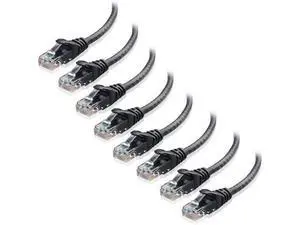 8-Pack Snagless Short Cat5e Ethernet Cable 1 ft (Cat5e Cable Cat 5e Cable) in Black 8-Pack Snagless Short Cat5e Ethernet Cable 1 ft (Cat5e Cable Cat 5e Cable) in Black