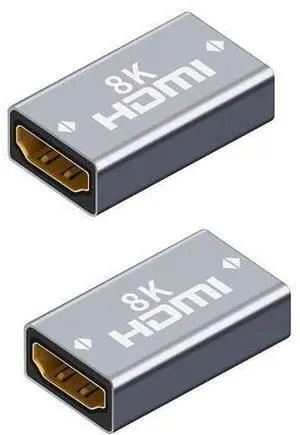 WISDUM HDMI Coupler Female to Female 8K HDMI Adapter Extension Cable Connector 3D HDR Aluminum Alloy for HDTV PC Monitor Projector Laptop 2Pack WISDUM HDMI Coupler Female to Female 8K HDMI Adapter Extension Cable Connector 3D HDR Aluminum Alloy for HDTV PC Monitor Projector Laptop 2Pack
