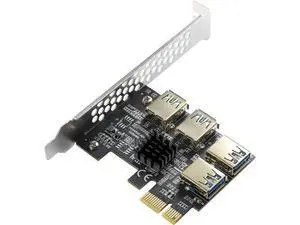 PCI-E 1 to 4 PCI-Express 16X Slots Riser Card - Higher Stability USB 3.0 Adapter Multiplier Card for Bitcoin Mining Compatible with Windows Linux Mac(No USB Cables) PCI-E 1 to 4 PCI-Express 16X Slots Riser Card - Higher Stability USB 3.0 Adapter Multiplier Card for Bitcoin Mining Compatible with Windows Linux Mac(No USB Cables)