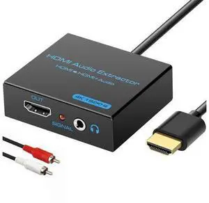 HDMI Audio Extractor Splitter 4K 3.5mm Adapter Converter with AUX RCA L or R Stereo Output Support 1080P 3D Compatable for PS4 Fire Stick Blu Ray Player etc HDMI Audio Extractor Splitter 4K 3.5mm Adapter Converter with AUX RCA L or R Stereo Output Support 1080P 3D Compatable for PS4 Fire Stick Blu Ray Player etc