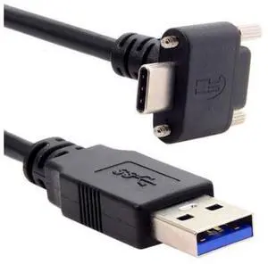 Down Up Angled USB 3.1 Type-C Dual Screw Locking to Standard USB3.0 Data Cable 90 Degree Compatible for Camera (3.0M) Down Up Angled USB 3.1 Type-C Dual Screw Locking to Standard USB3.0 Data Cable 90 Degree Compatible for Camera (3.0M)